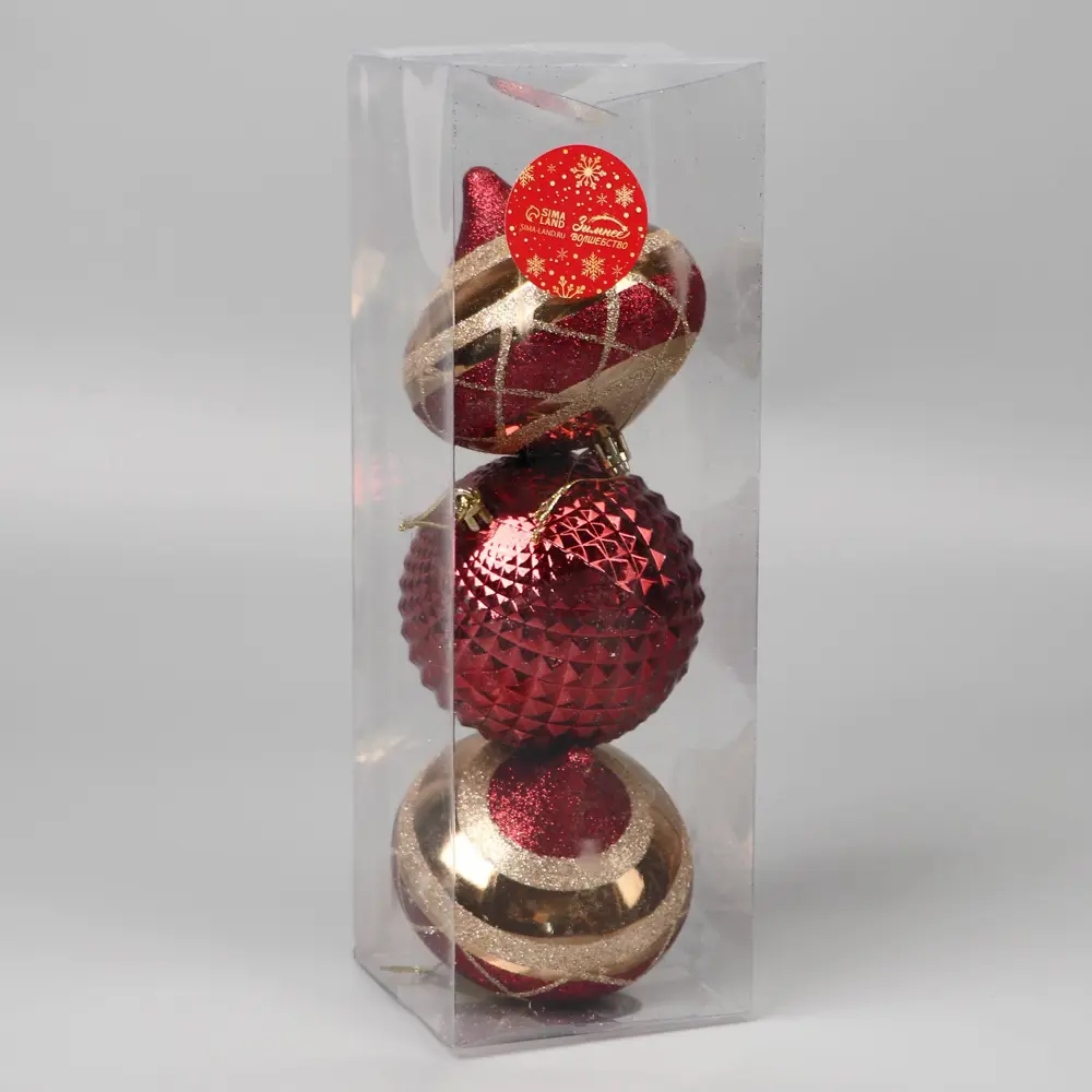 Фото 2 Набор елочных игрушек Вечерние забавы Зимнее волшебство 9510294 10 см цвет красный 3 шт Фото 2 Набор елочных игрушек Вечерние забавы Зимнее волшебство 9510294 10 см цвет красный 3 шт