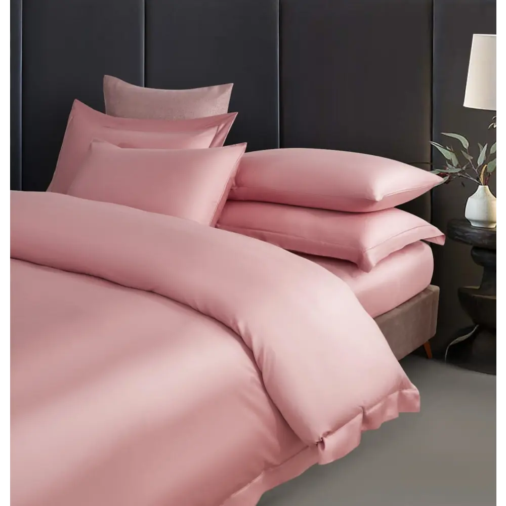 Фото 3 Комплект постельного белья Arya home Tencel Arty двуспальный жаккард розовый Фото 3 Комплект постельного белья Arya home Tencel Arty двуспальный жаккард розовый