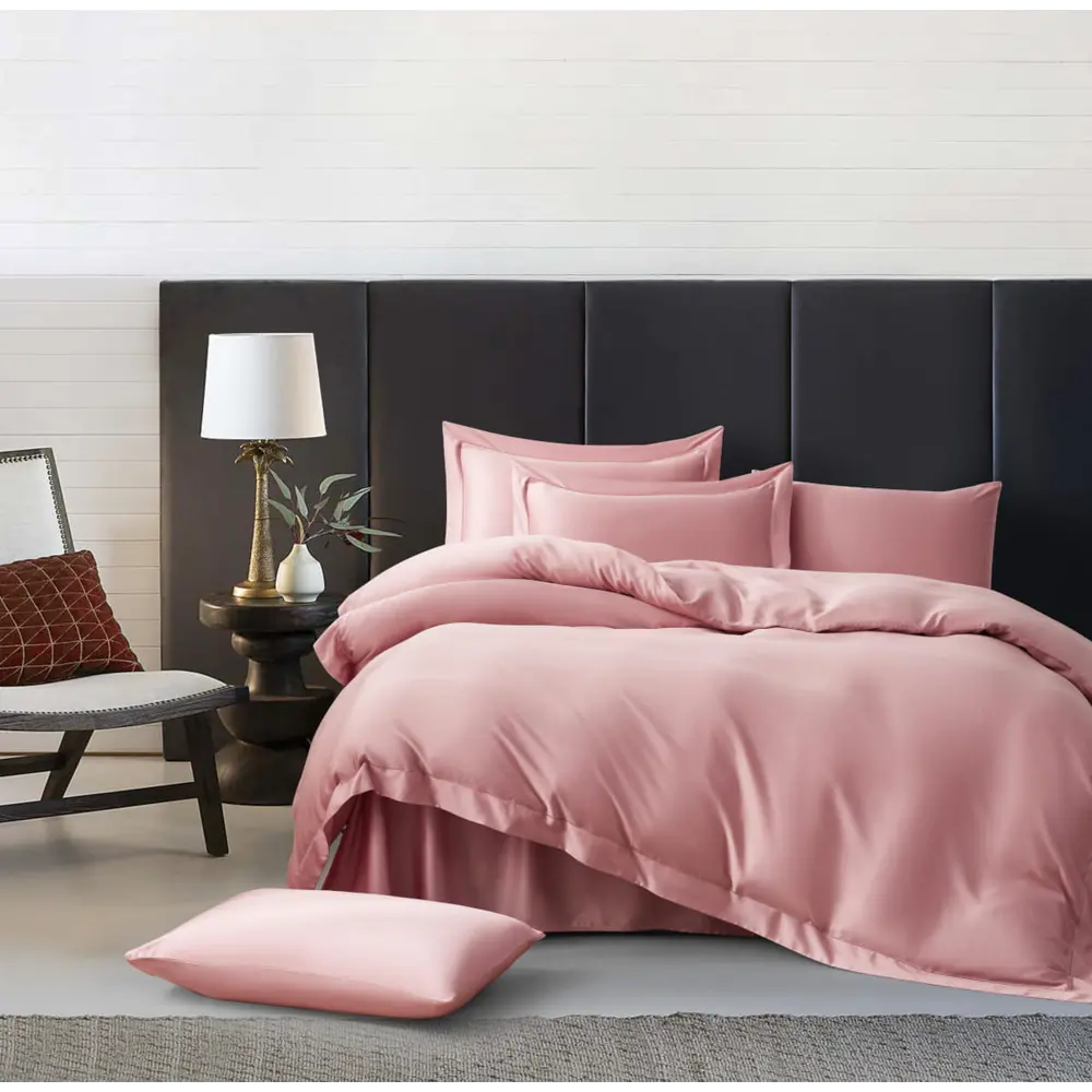 Фото 2 Комплект постельного белья Arya home Tencel Arty двуспальный жаккард розовый Фото 2 Комплект постельного белья Arya home Tencel Arty двуспальный жаккард розовый