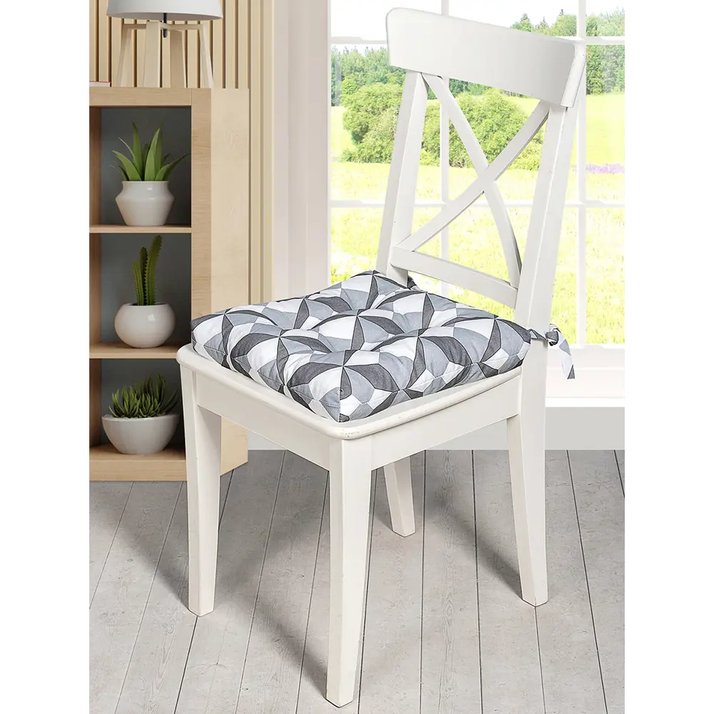 Фото 4 Подушка для стула Altali Оптикал 35x35 см серая Фото 4 Подушка для стула Altali Оптикал 35x35 см серая