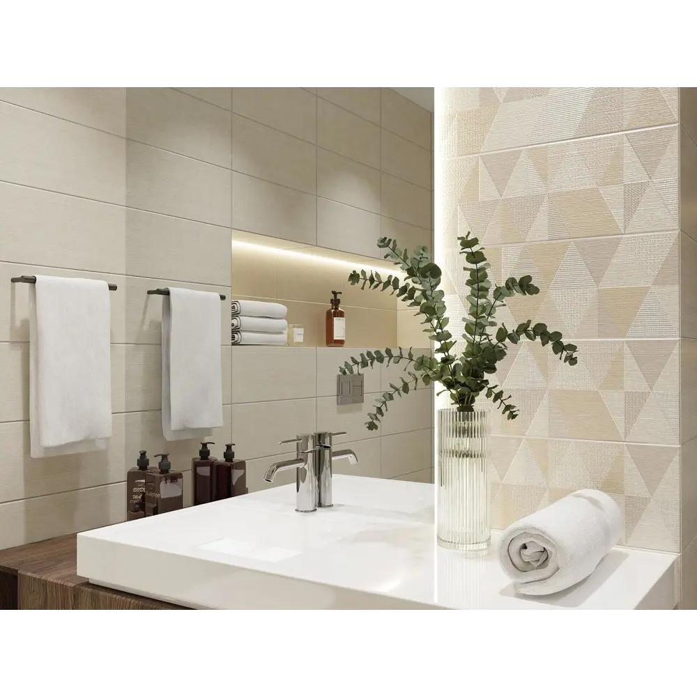 Фото 2 Керамическая плитка Azori VENEZIANO 3 09441201 20.1x50.5см 1.52 м² цвет кремовый, цена за упаковку Фото 2 Керамическая плитка Azori VENEZIANO 3 09441201 20.1x50.5см 1.52 м² цвет кремовый, цена за упаковку