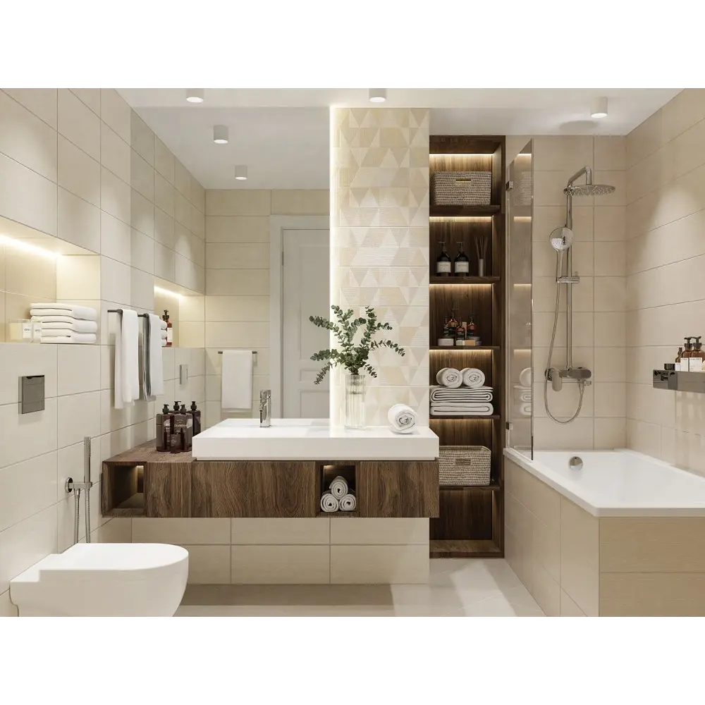 Фото 2 Керамическая плитка Azori 509461101 1 20.1x50.5см 1.52 м² цвет кремовый, голубой, цена за упаковку Фото 2 Керамическая плитка Azori 509461101 1 20.1x50.5см 1.52 м² цвет кремовый, голубой, цена за упаковку