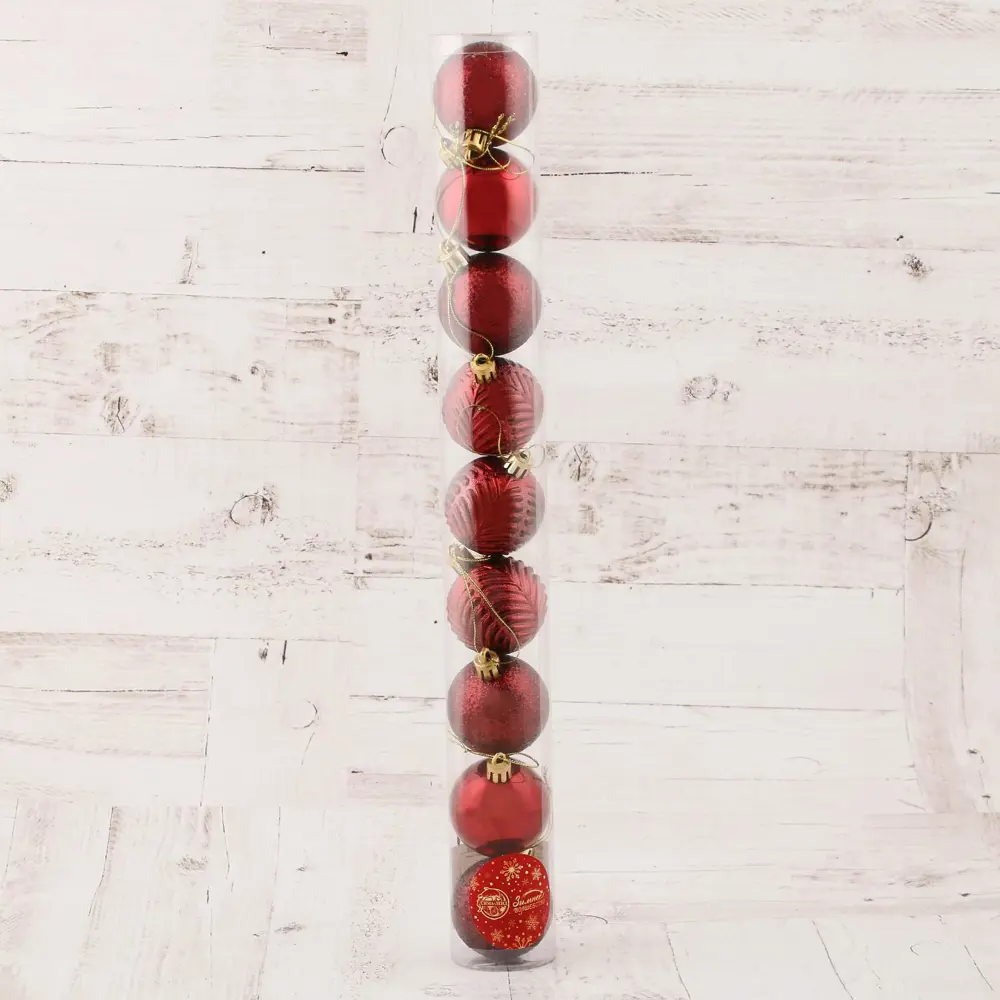 Фото 2 Набор елочных шаров Зимнее волшебство 4316792 ФБО Новогодние ветви 5 см пластик красный 9 шт Фото 2 Набор елочных шаров Зимнее волшебство 4316792 ФБО Новогодние ветви 5 см пластик красный 9 шт