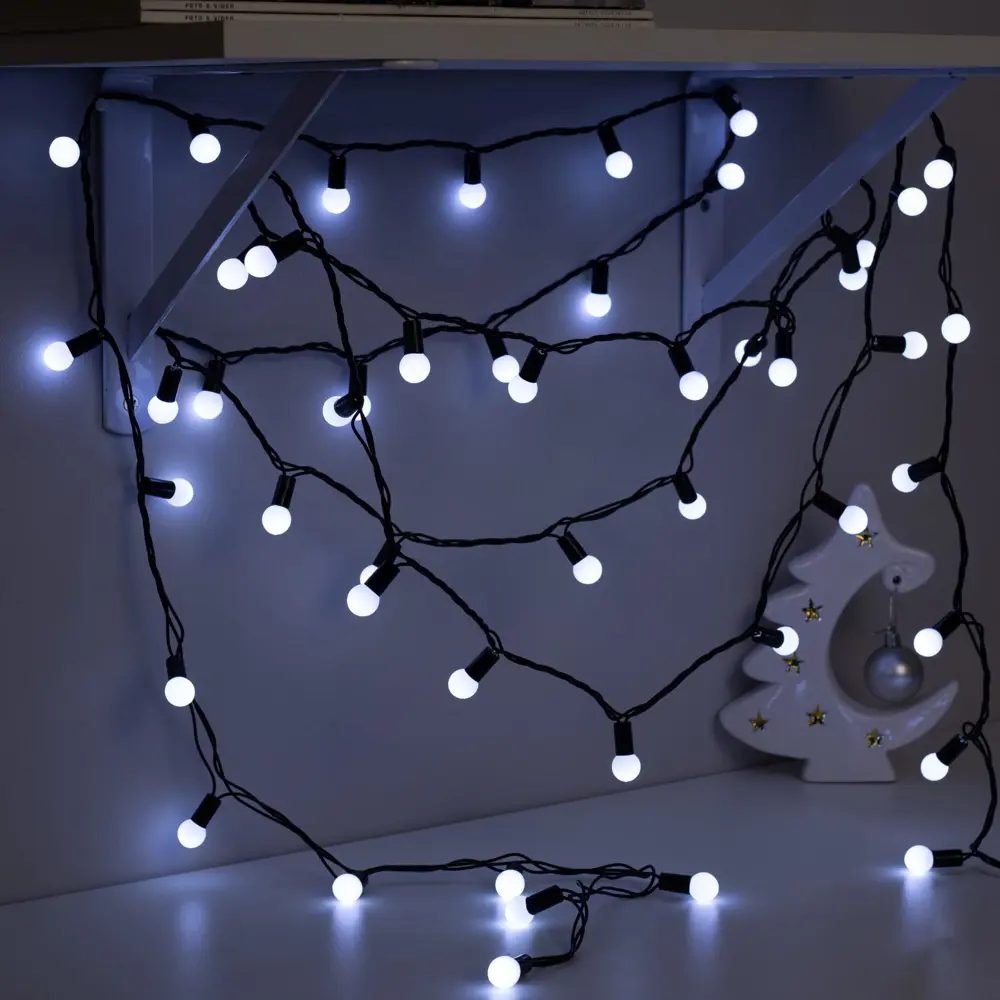 Фото 4 Электрогирлянда наружная Luazon lighting нить 10 м 100 ламп белый 8 режимов работы Фото 4 Электрогирлянда наружная Luazon lighting нить 10 м 100 ламп белый 8 режимов работы