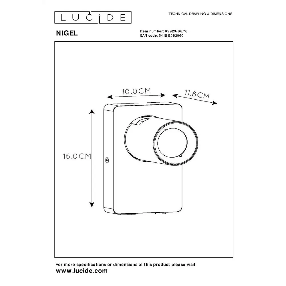 Фото 6 Спот поворотный Lucide 09929_06_16 1 лампа 1 м² цвет черный