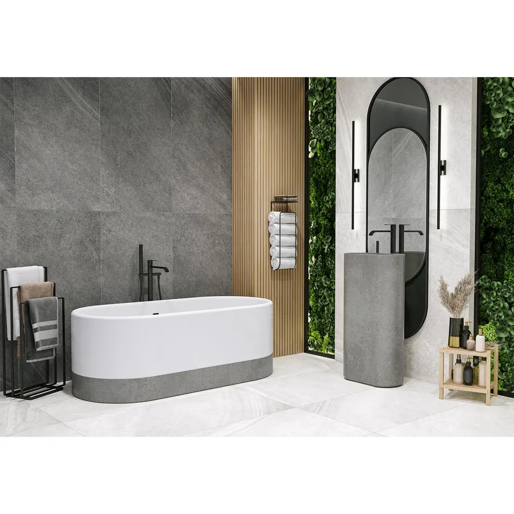 Фото 12 Керамогранит Alma ceramica Olsa GFU60120OLS07R 60x120см 1.44 м² цвет серый, цена за упаковку Фото 12 Керамогранит Alma ceramica Olsa GFU60120OLS07R 60x120см 1.44 м² цвет серый, цена за упаковку