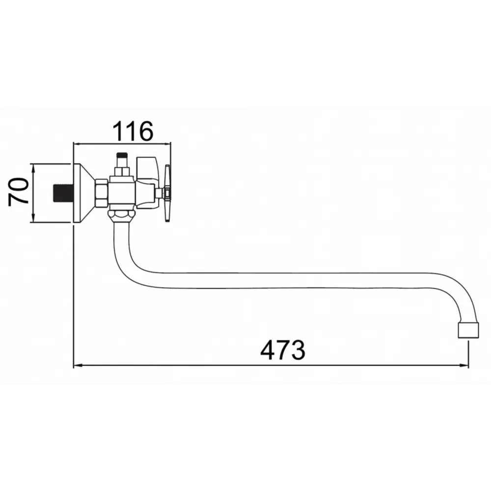 Фото 2 Смеситель для ванны Potato P2469 двухвентильный цвет хром