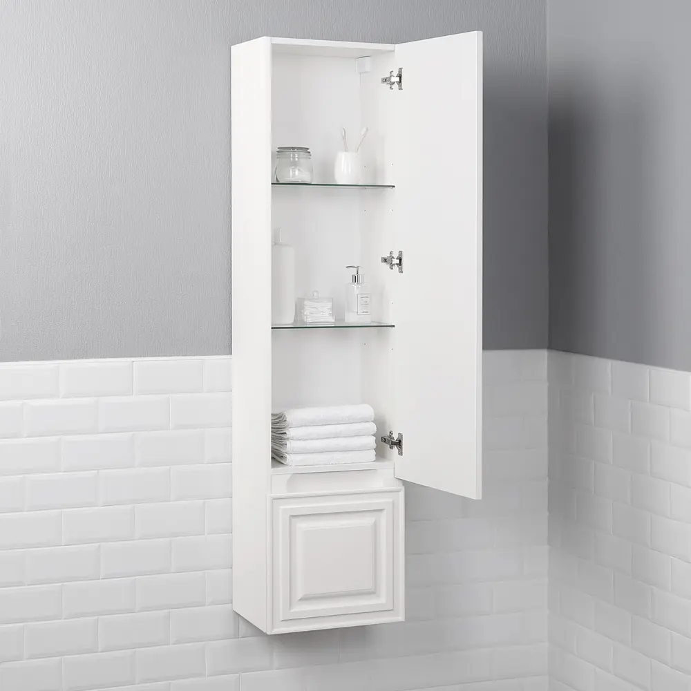 Фото 11 Пенал подвесной Итана Verona 40 400x300x1600 Белый матовый Фото 11 Пенал подвесной Итана Verona 40 400x300x1600 Белый матовый