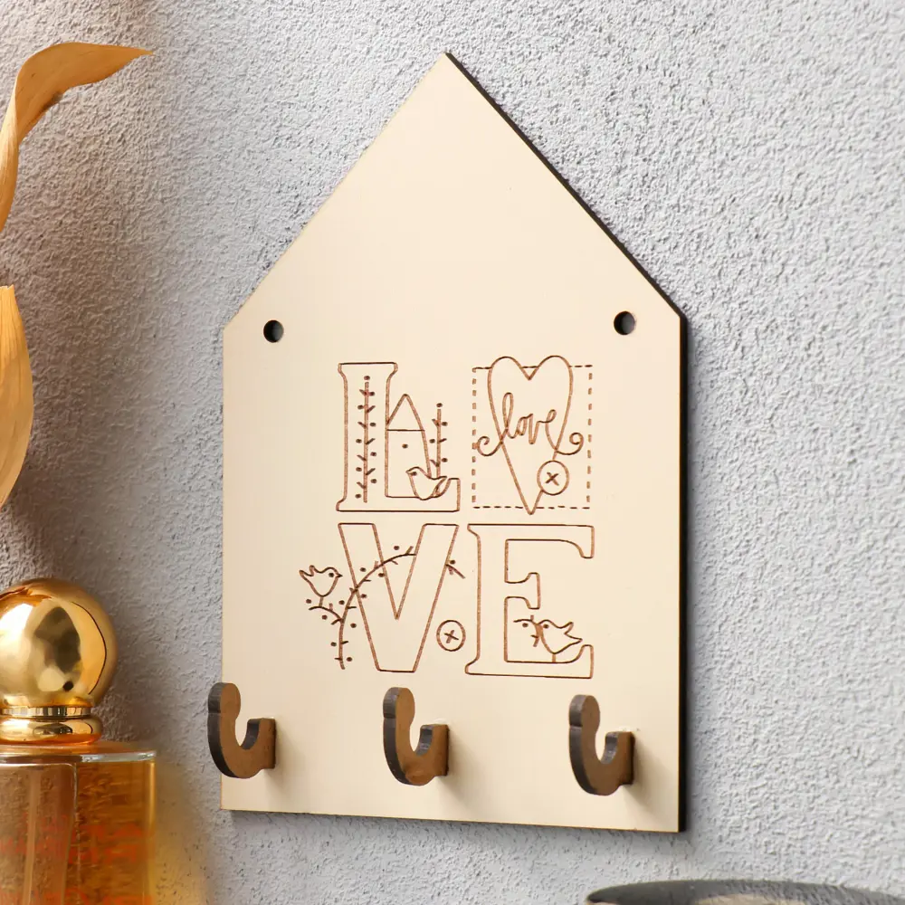 Фото 2 Ключница Simaland 9664100, ХДФ, 15x10 см, цвет светло-бежевый