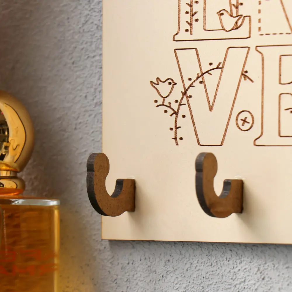 Фото 3 Ключница Simaland 9664100, ХДФ, 15x10 см, цвет светло-бежевый