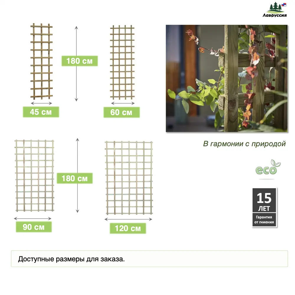 Фото 3 Опора Lavrussia для вьющихся растений и цветов 120x180см 2 шт Фото 3 Опора Lavrussia для вьющихся растений и цветов 120x180см 2 шт