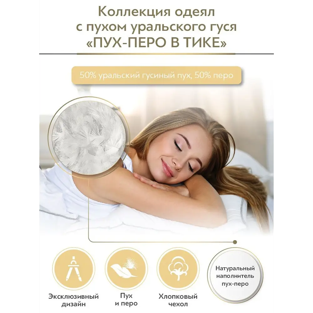 Фото 4 Набор 1 одеяло+2 подушки Пух-перо пух-перо в хлопковом тике 200x210 см 70x70 см Фото 4 Набор 1 одеяло+2 подушки Пух-перо пух-перо в хлопковом тике 200x210 см 70x70 см