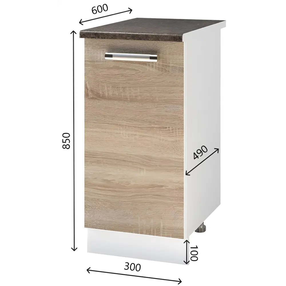Фото 2 Напольный шкаф Sav Agata 30x85x60 см МДФ цвет дуб сонома Фото 2 Напольный шкаф Sav Agata 30x85x60 см МДФ цвет дуб сонома
