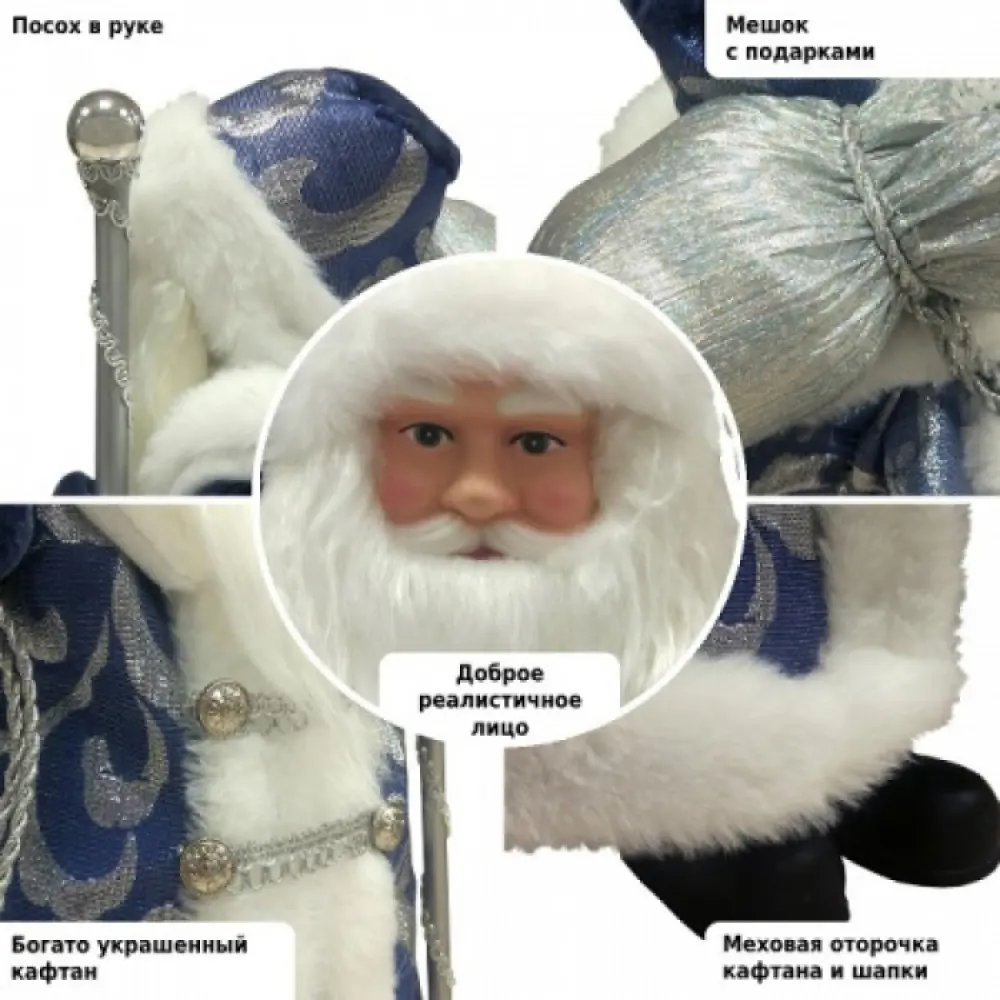 Фото 3 Декоративная фигура Дед Мороз 46 см синий Winter Glade M0246 Фото 3 Декоративная фигура Дед Мороз 46 см синий Winter Glade M0246