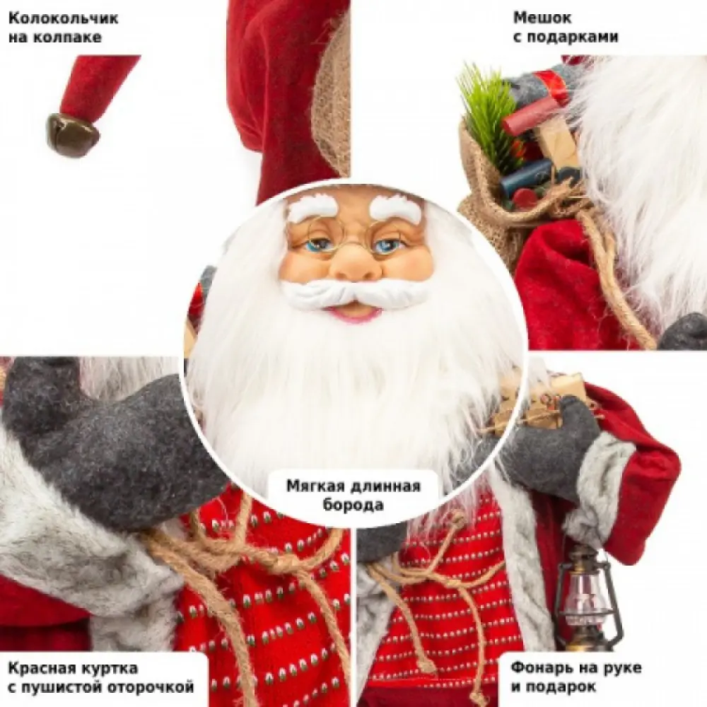 Фото 3 Декоративная фигура Дед Мороз 80 см красный Winter Glade M40 Фото 3 Декоративная фигура Дед Мороз 80 см красный Winter Glade M40