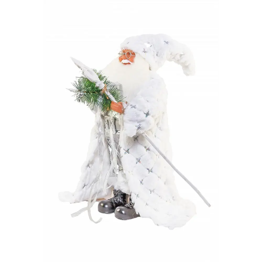 Фото 3 Новогодняя фигура China Dans 98179918 Дед Мороз в белой шубе 45 см