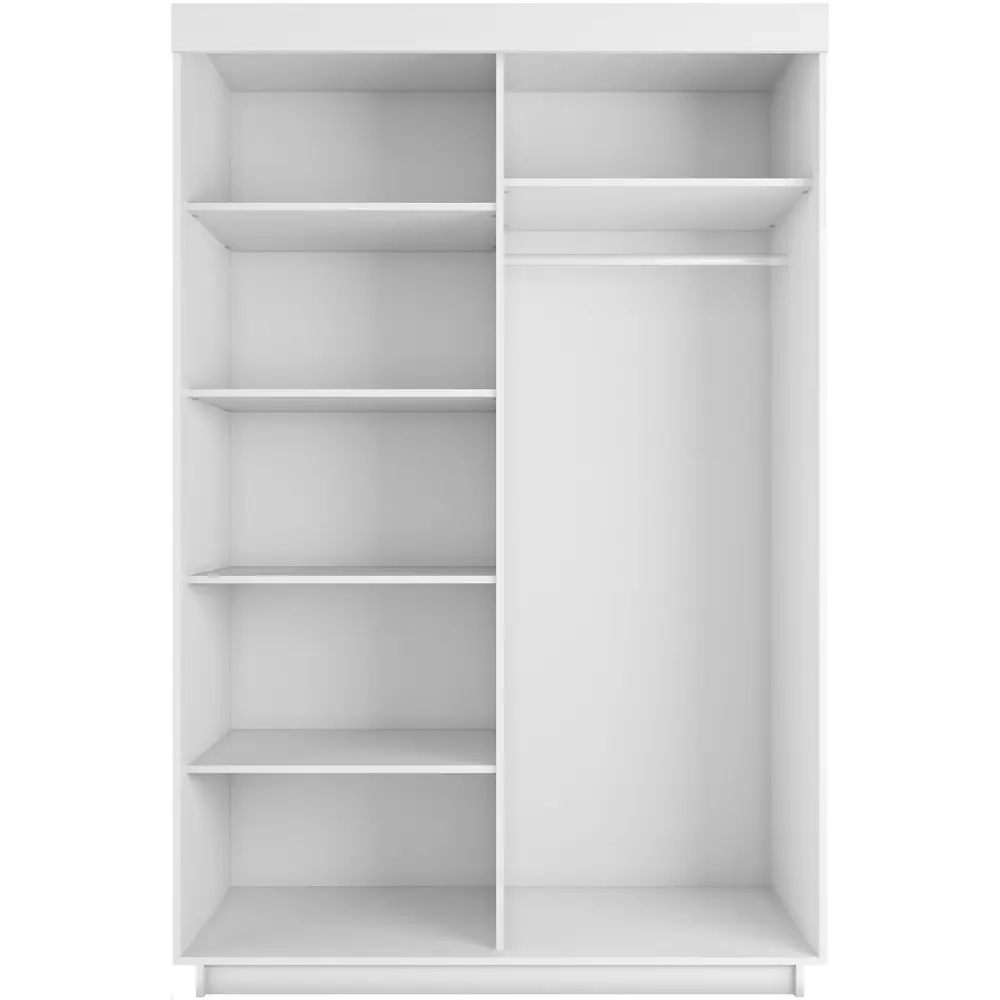 Фото 3 Шкаф-купе МК Е1 LITED100_B Lite 100x212x59.50 см ЛДСП 2 двери 7 полок цвет белый Фото 3 Шкаф-купе МК Е1 LITED100_B Lite 100x212x59.50 см ЛДСП 2 двери 7 полок цвет белый
