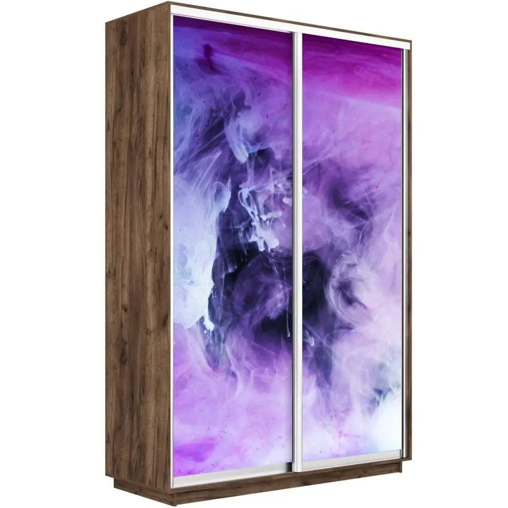 Фото Шкаф-купе МК Е1-Юг Экспресс 1011 220x120x45 см 7 полок ЛДСП цвет крафт табачный