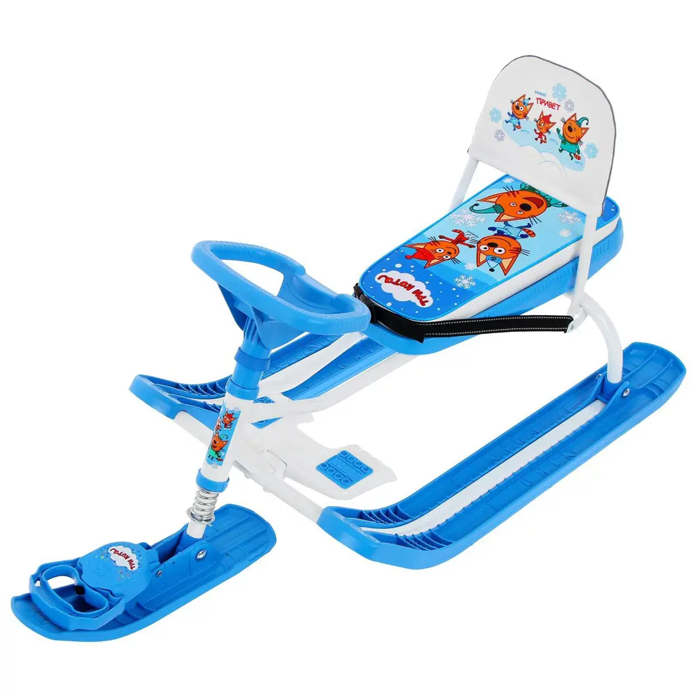 Фото 4 Снегокат Nika Kids Тимка спорт 4-1 Три кота ТС4-1/ТК цвет голубой/белый 46.50x25x74 см