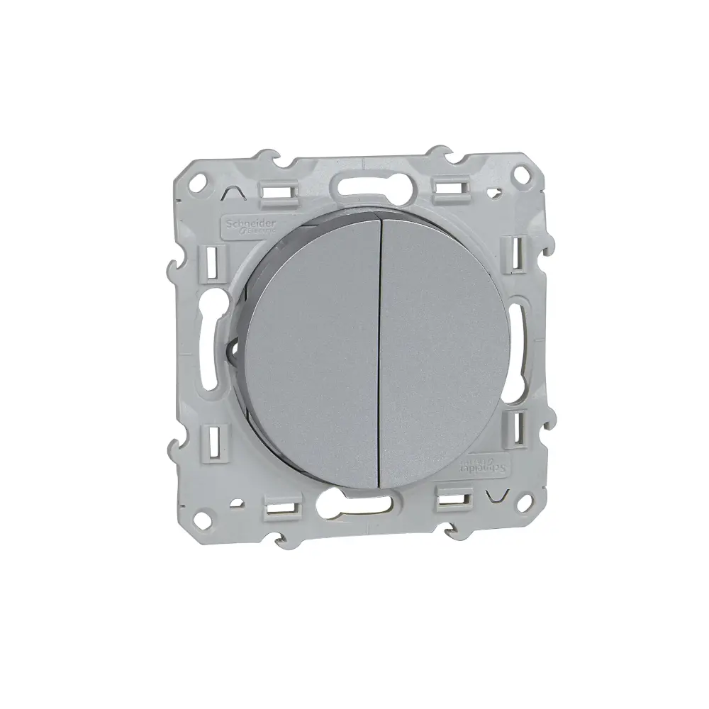 Фото Переключатель встраиваемый Schneider electric Odace S53R213 2 клавиши цвет алюминий Фото Переключатель встраиваемый Schneider electric Odace S53R213 2 клавиши цвет алюминий