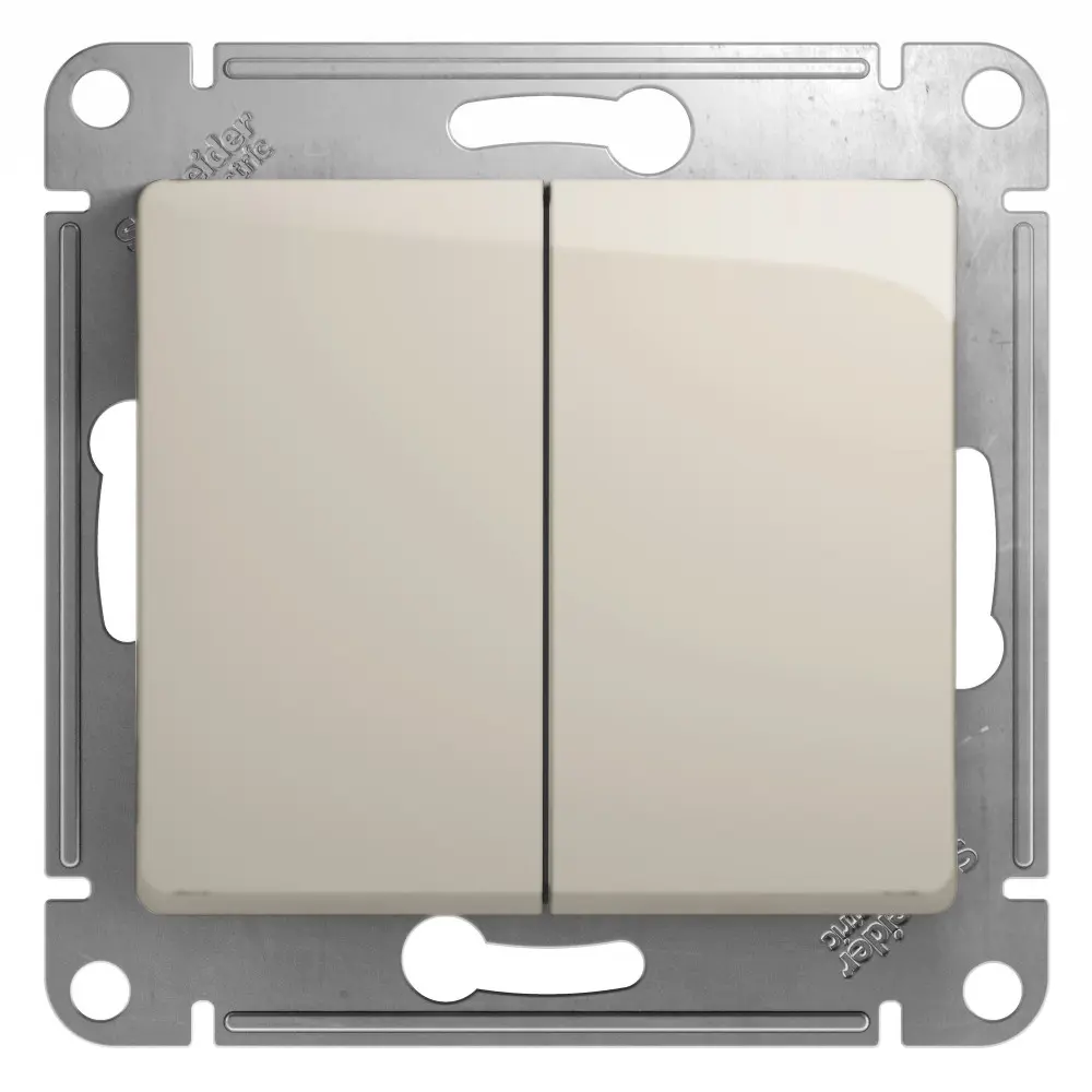 Фото Переключатель встраиваемый Schneider electric Glossa GSL000965 2 клавиши цвет молочный Фото Переключатель встраиваемый Schneider electric Glossa GSL000965 2 клавиши цвет молочный