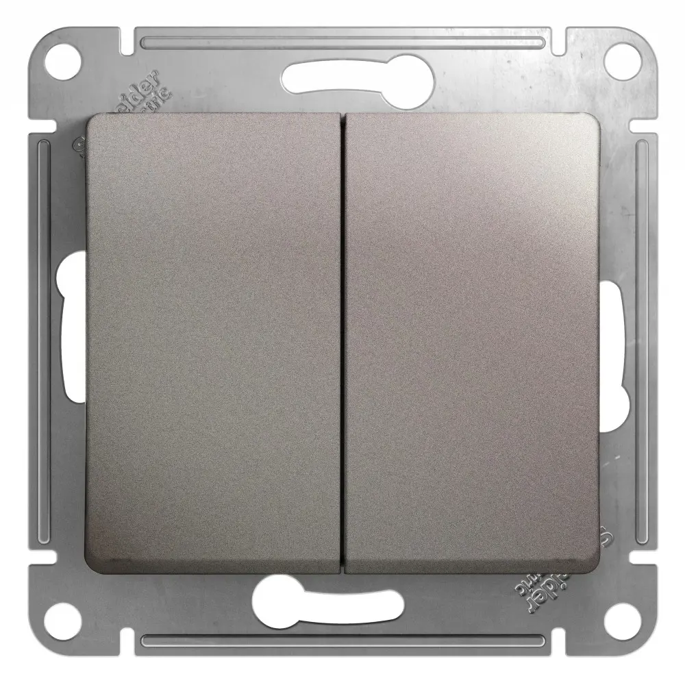 Фото Переключатель встраиваемый Schneider electric Glossa GSL001265 2 клавиши цвет платина Фото Переключатель встраиваемый Schneider electric Glossa GSL001265 2 клавиши цвет платина