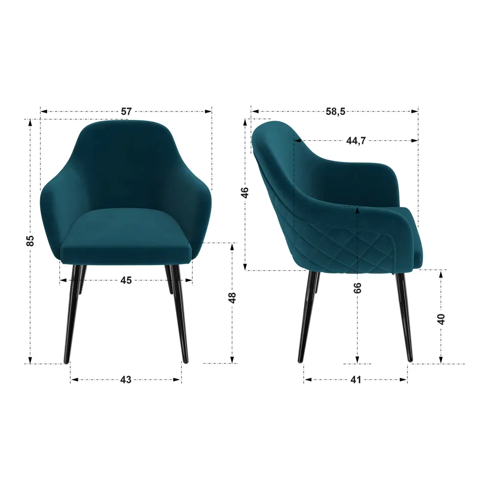 Фото 7 Кухонный стул Milavio Венеция 18 Ч 85x58.5x45 см ткань цвет морская волна/черный Фото 7 Кухонный стул Milavio Венеция 18 Ч 85x58.5x45 см ткань цвет морская волна/черный