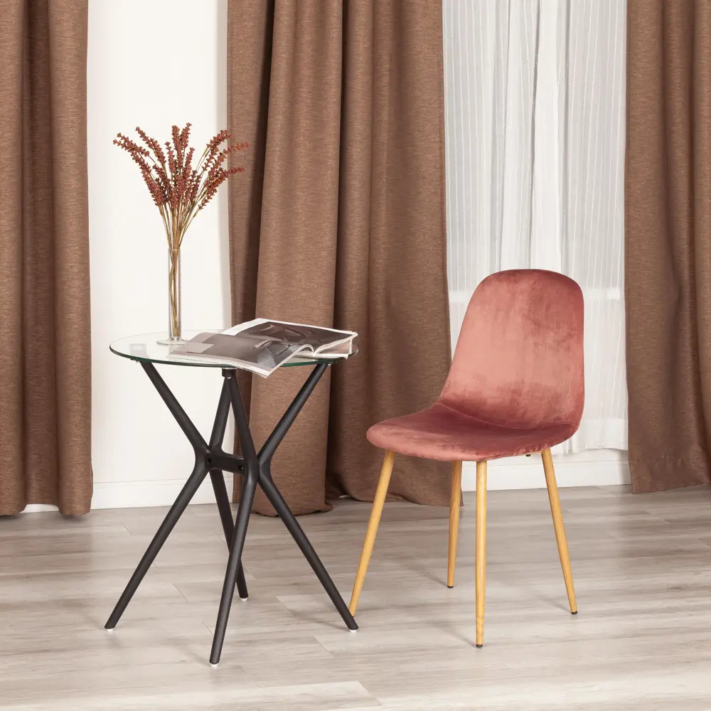 Фото 2 Кухонный стул Tetchair Breeze 87x53x44 см вельвет цвет коралловый/бежевый Фото 2 Кухонный стул Tetchair Breeze 87x53x44 см вельвет цвет коралловый/бежевый
