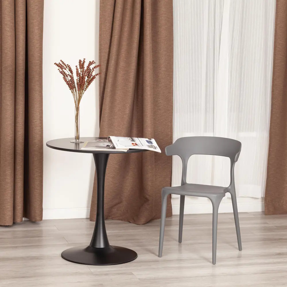 Фото 2 Кухонный стул Tetchair Ton 75.5x50x49.5 см пластик цвет темно-серый