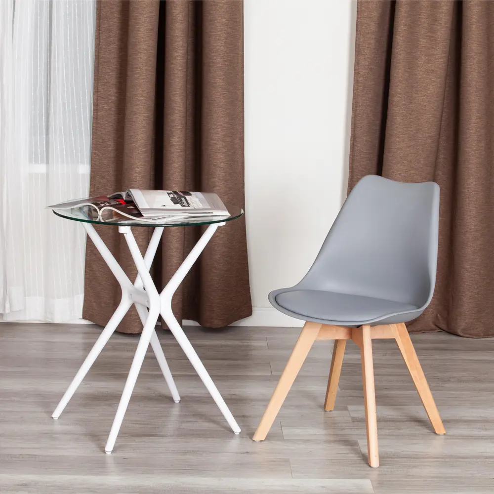 Фото 2 Стул Tetchair Tulip 80x55x47.5 см искусственная кожа цвет серый Фото 2 Стул Tetchair Tulip 80x55x47.5 см искусственная кожа цвет серый