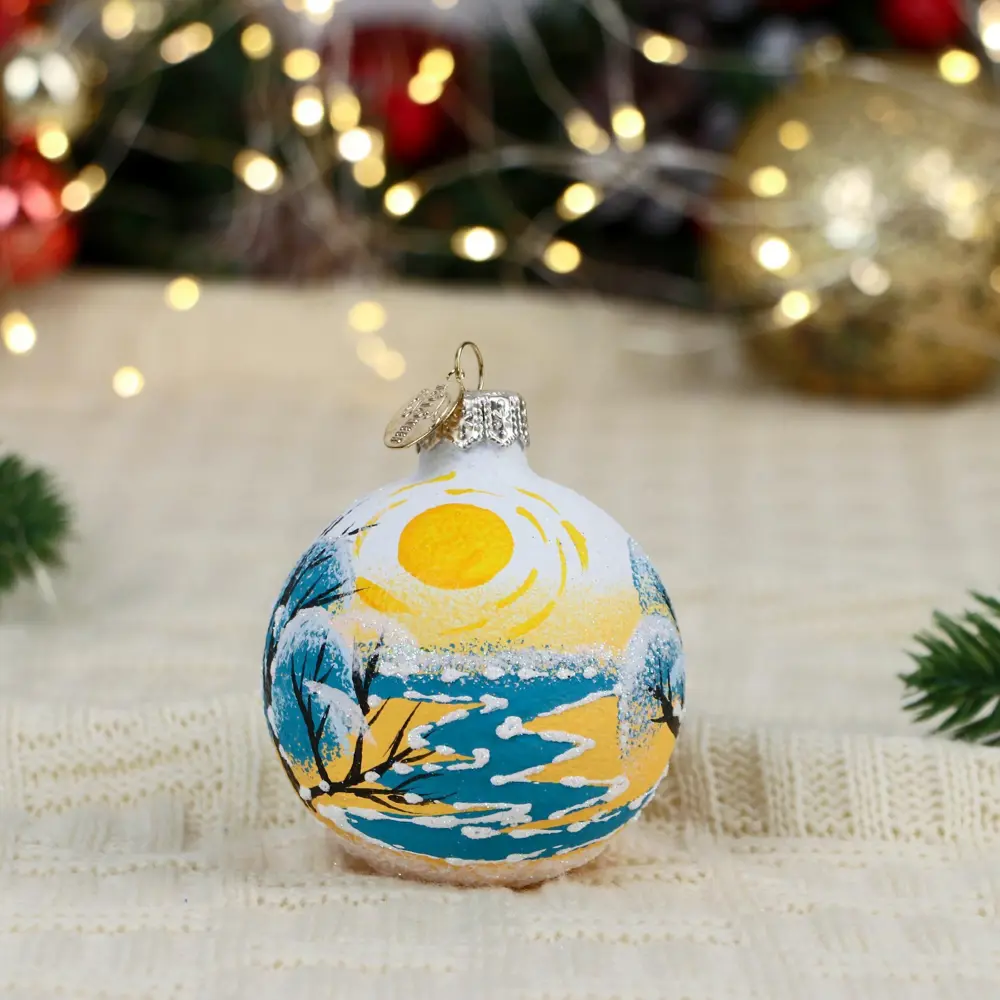 Фото Елочный шар Simaland 10111128 Восход 6.5 см стекло синий Фото Елочный шар Simaland 10111128 Восход 6.5 см стекло синий