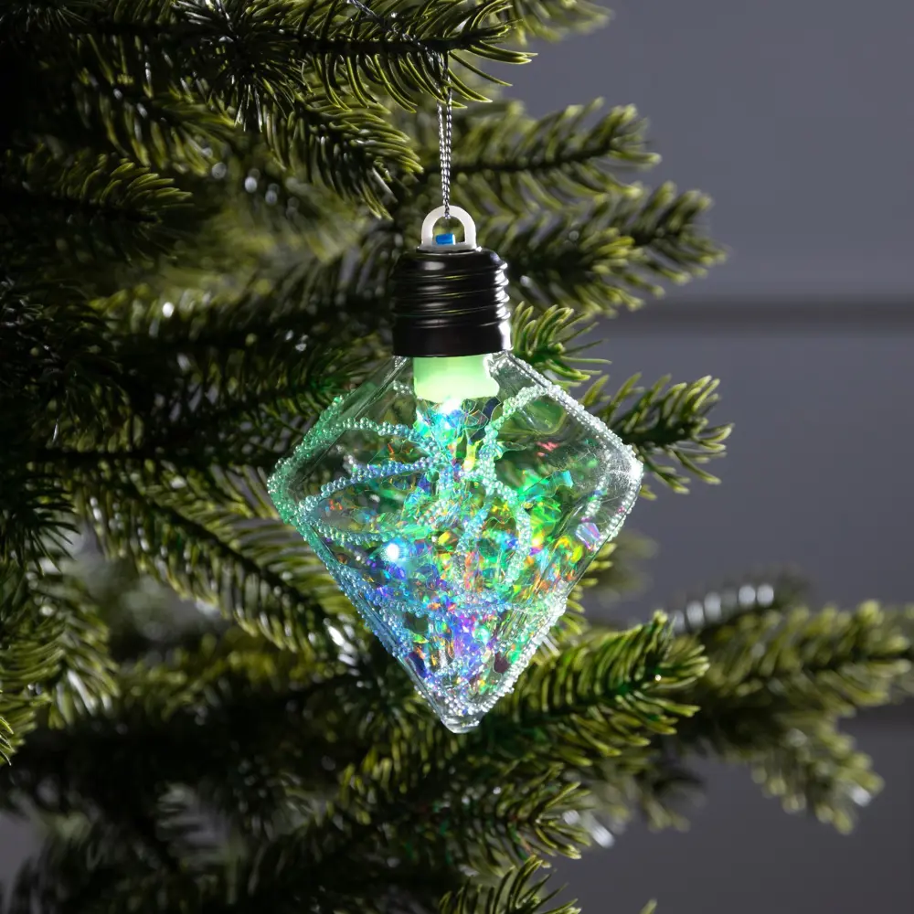 Фото 2 Елочный шар Luazon lighting 9594229 Морозный кристалл 11 см металл, пластик бесцветный/прозрачный Фото 2 Елочный шар Luazon lighting 9594229 Морозный кристалл 11 см металл, пластик бесцветный/прозрачный