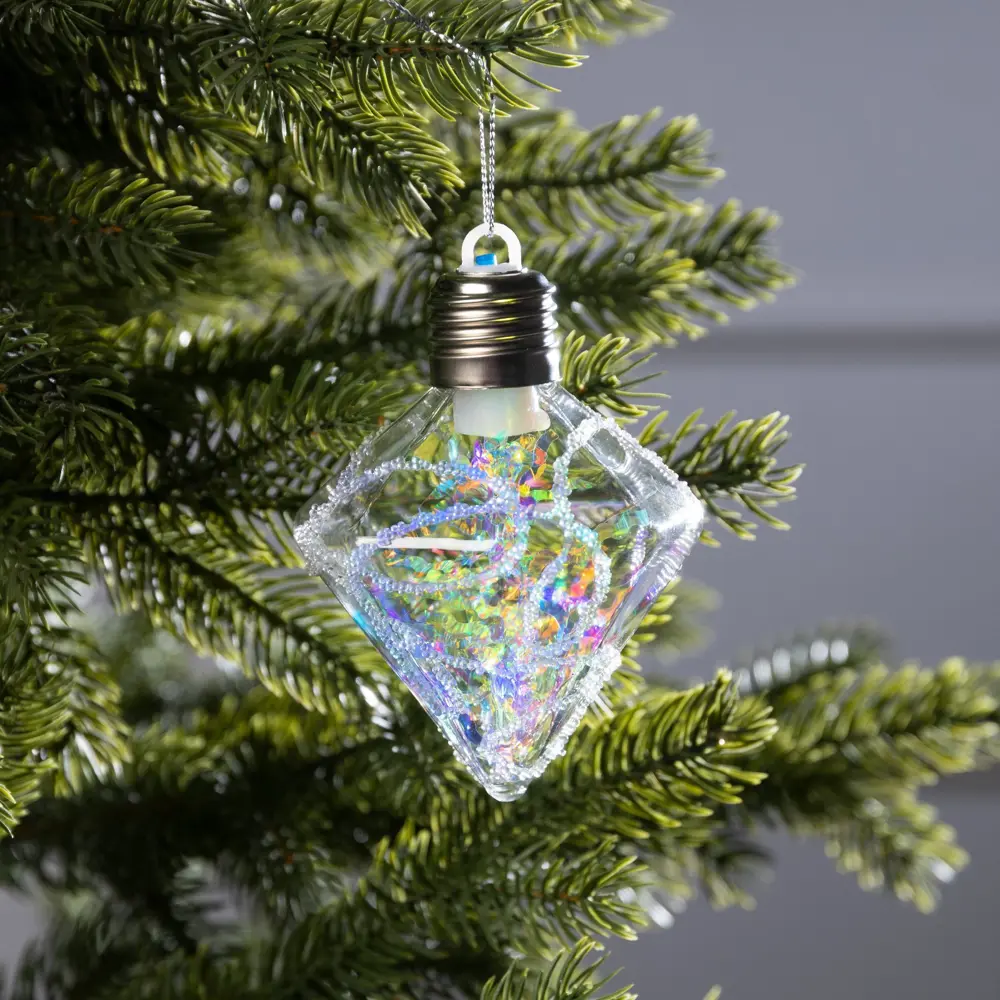 Фото 4 Елочный шар Luazon lighting 9594229 Морозный кристалл 11 см металл, пластик бесцветный/прозрачный Фото 4 Елочный шар Luazon lighting 9594229 Морозный кристалл 11 см металл, пластик бесцветный/прозрачный