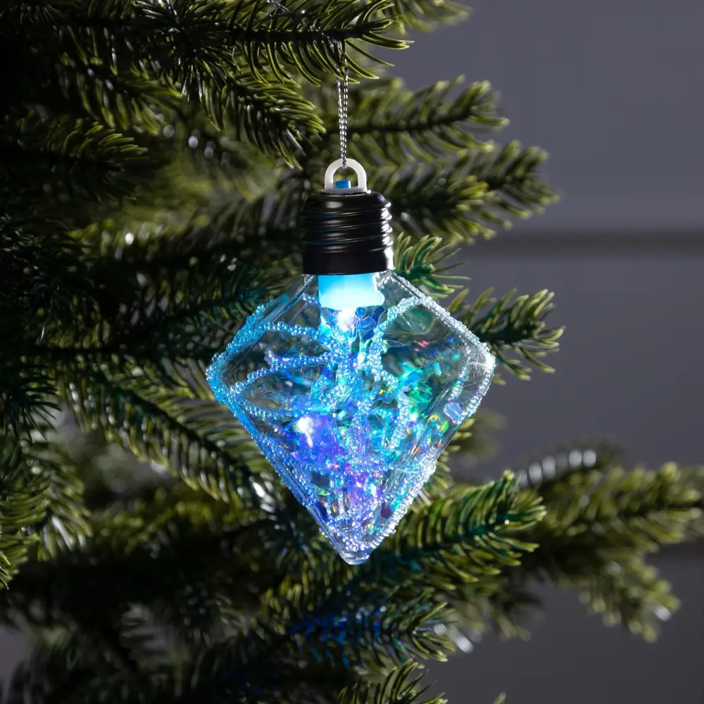 Фото Елочный шар Luazon lighting 9594229 Морозный кристалл 11 см металл, пластик бесцветный/прозрачный Фото Елочный шар Luazon lighting 9594229 Морозный кристалл 11 см металл, пластик бесцветный/прозрачный