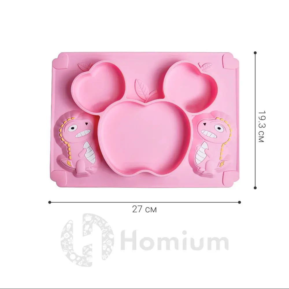 Фото Тарелка Homium Дракончик 19x4x19 см силикон цвет розовый Фото Тарелка Homium Дракончик 19x4x19 см силикон цвет розовый