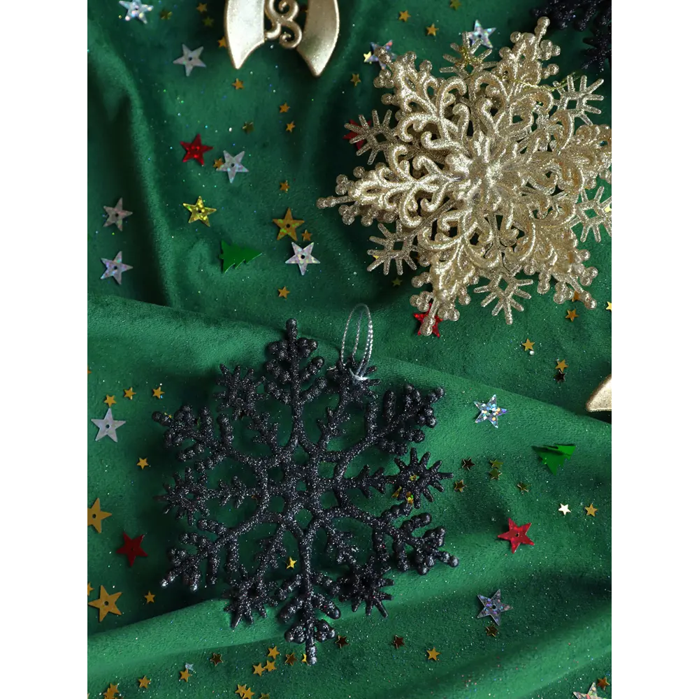 Фото 3 Набор елочных игрушек Набор рождественский Тд текстиль 140759 12 см х 12 см черный 5 шт