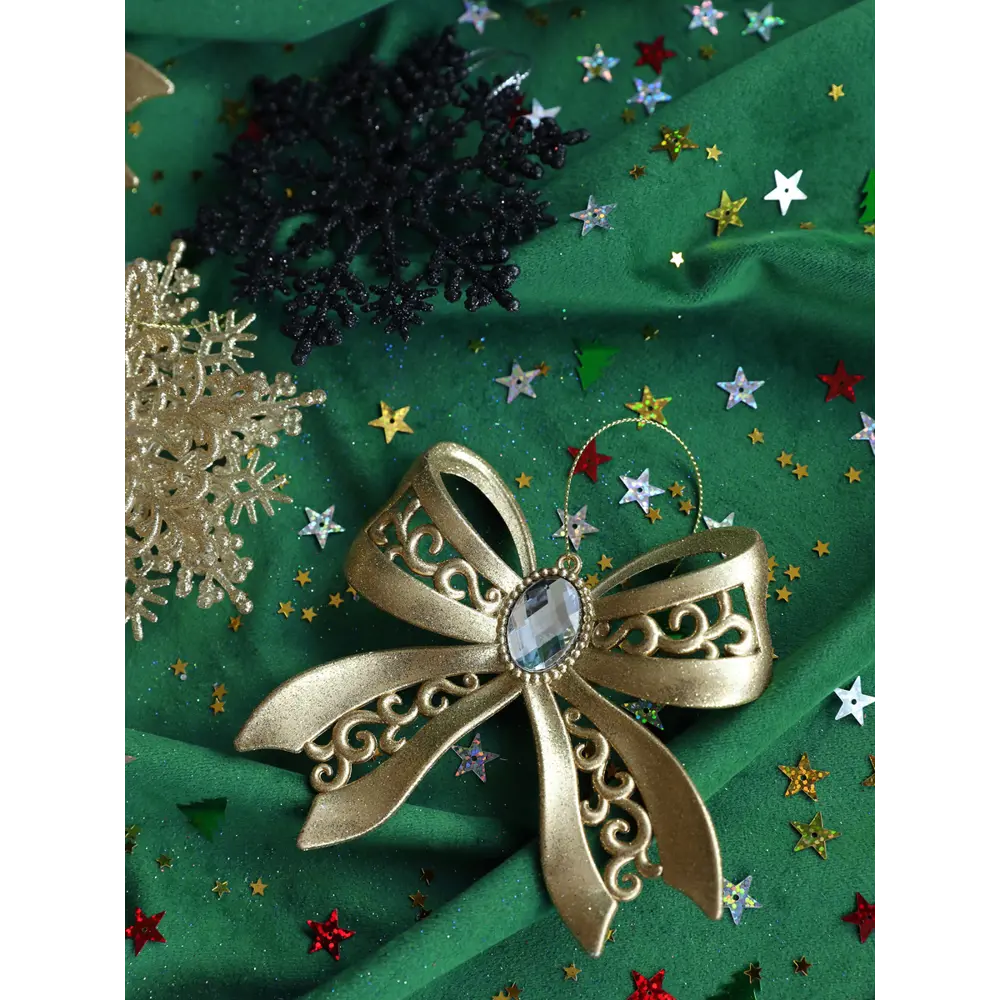 Фото 2 Набор елочных игрушек Набор рождественский Тд текстиль 140759 12 см х 12 см черный 5 шт