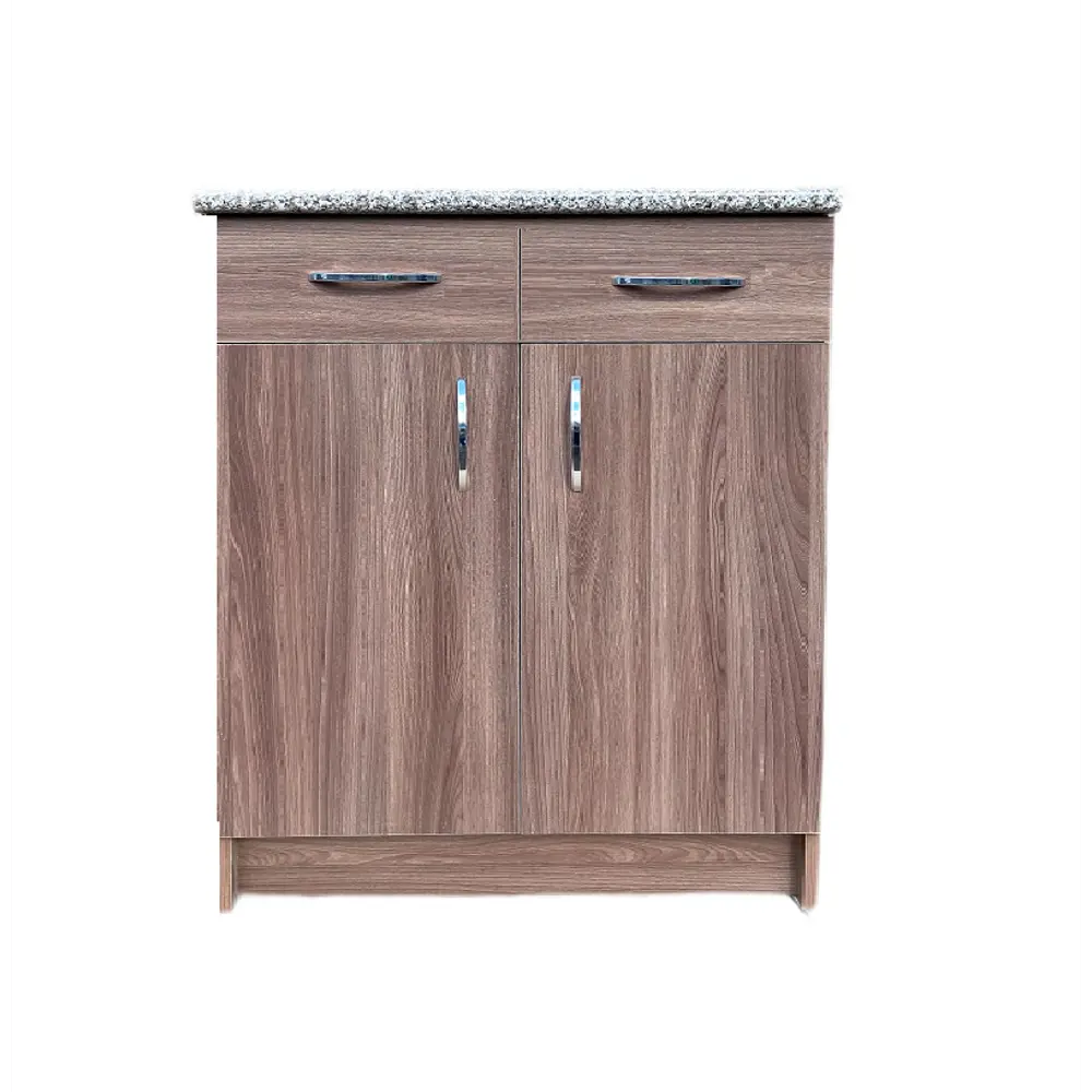 Фото Напольный шкаф с 2 ящиками Новь-строй РС 80 80x83x60 см ЛДСП цвет ясень шимо темный