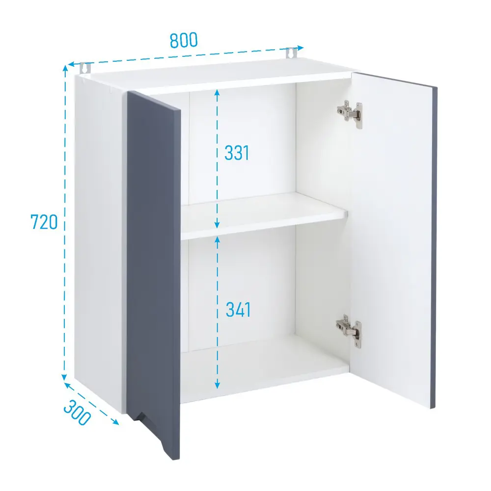 Фото 2 Навесной шкаф Клик мебель Хельга 80x72x30 см ЛДСП цвет белый/софт маренго