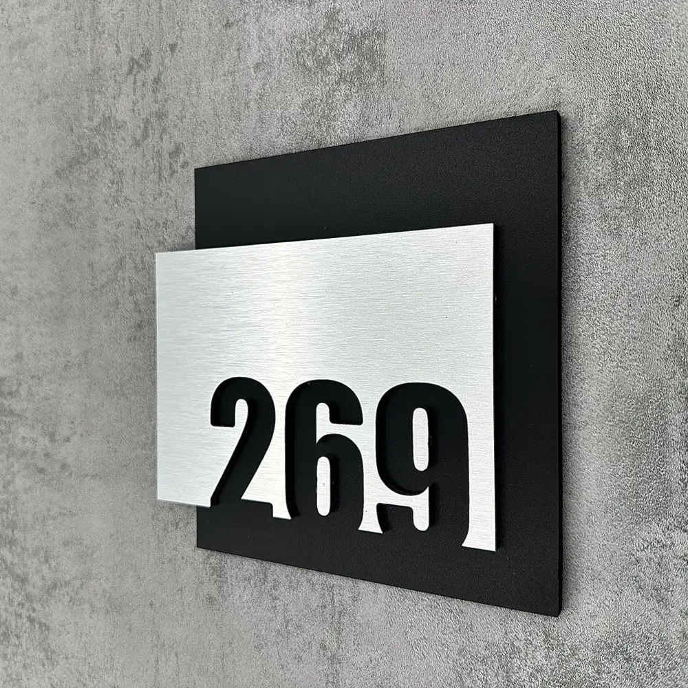 Фото Цифры на дверь квартиры Бестмедиа самоклеящиеся №269 15x12 см царапанное серебро