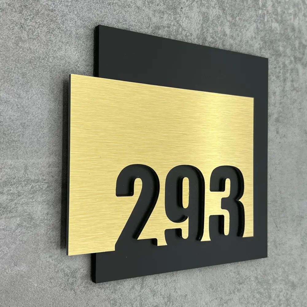 Фото 3 Цифры на дверь квартиры Бестмедиа самоклеящиеся №293 15x12 см царапанное золото