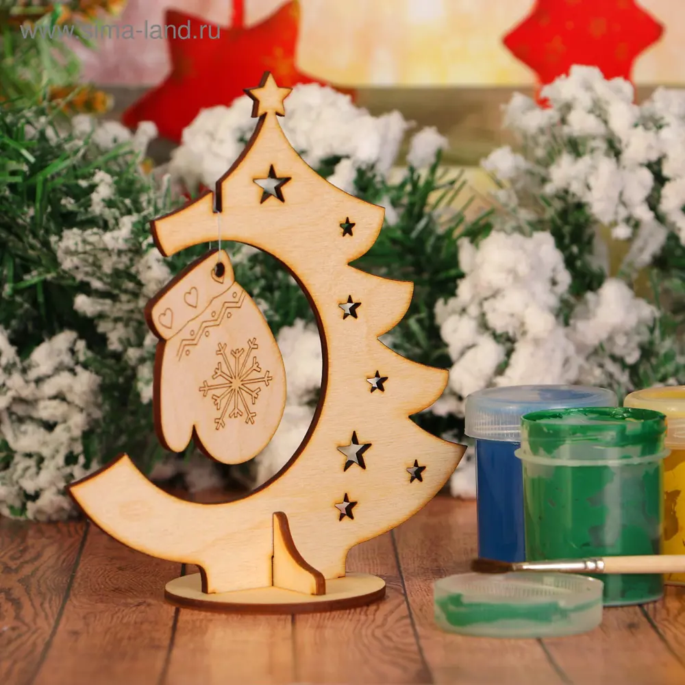 Фото Заготовка для творчества Зимнее Волшебство Ёлка с варежкой