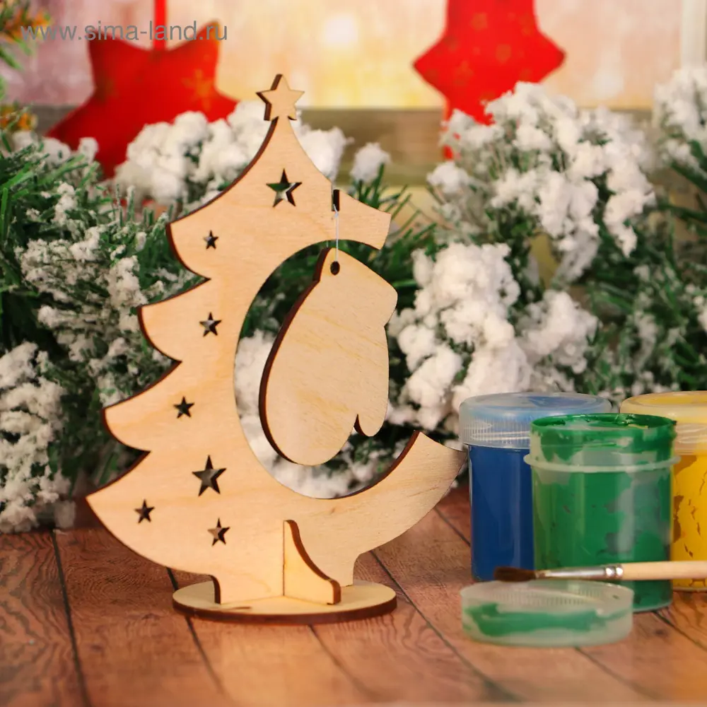 Фото 2 Заготовка для творчества Зимнее Волшебство Ёлка с варежкой