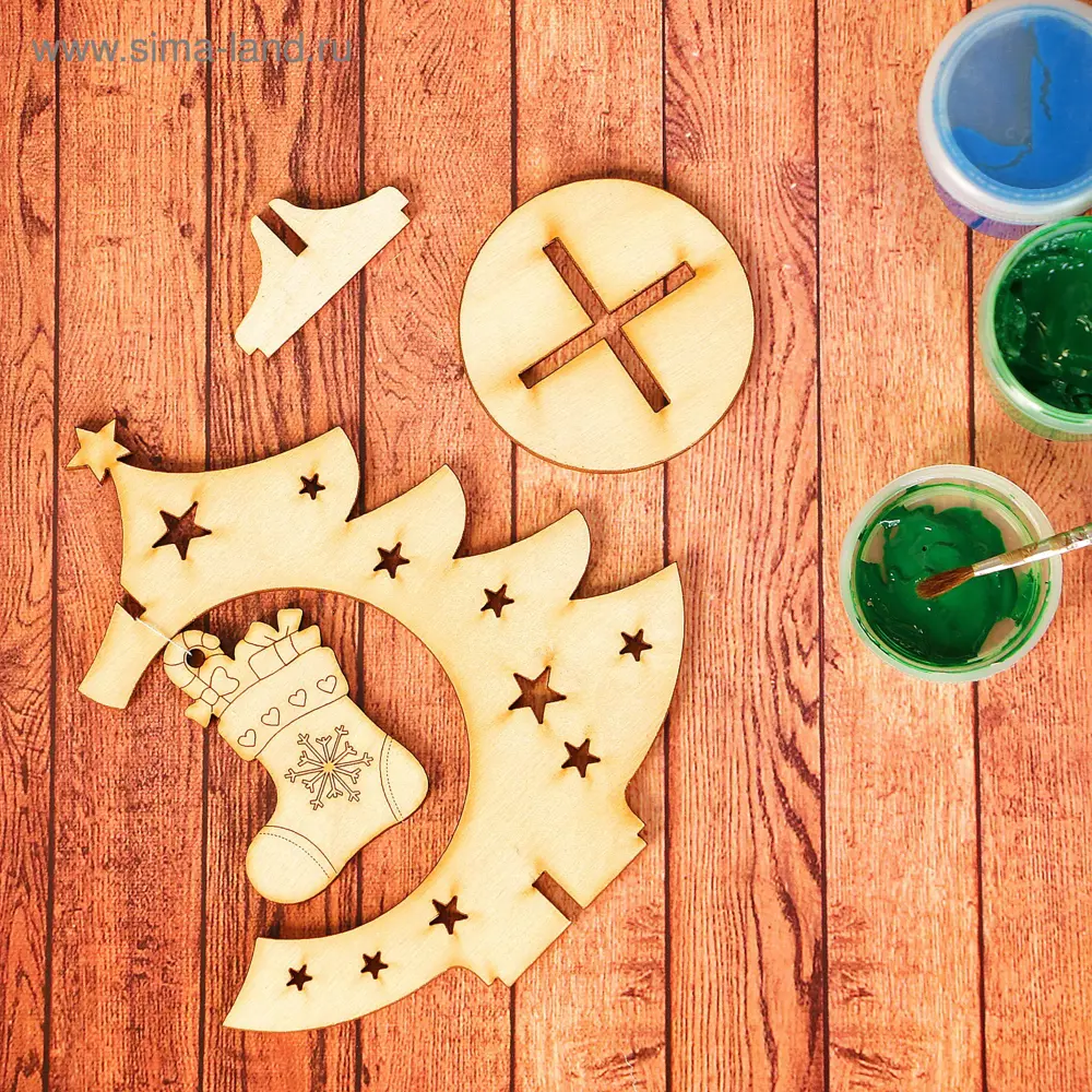 Фото 3 Заготовка для творчества Зимнее Волшебство Ёлка с новогодним носком