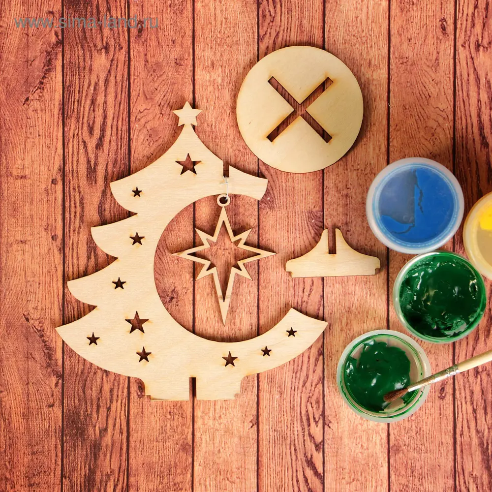 Фото 4 Заготовка для творчества Зимнее Волшебство Ёлка со звездой