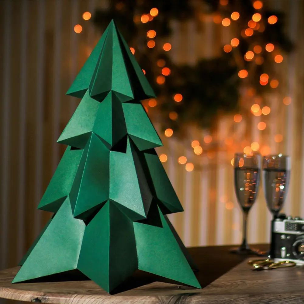 Фото 2 Набор для создания полигональной фигуры Зимнее Волшебство Ёлочка 32.5x44 см