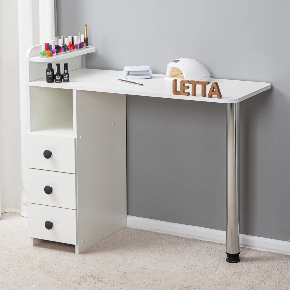 Фото 2 Туалетный столик Letta Blues 46.80x90.40x98 см цвет белый Фото 2 Туалетный столик Letta Blues 46.80x90.40x98 см цвет белый