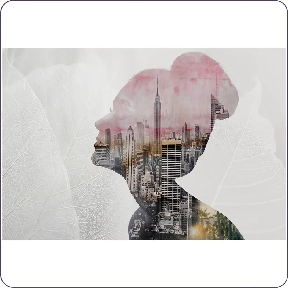 Фото 2 Фотообои флизелиновые Bartonwall 400x270 см Девушка Город Листья M235