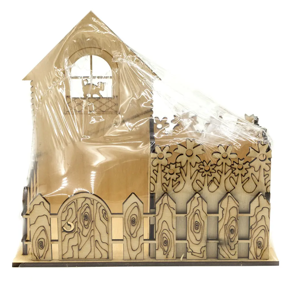 Фото 2 Подставка под карандаши деревянная Кошкин двор 16.5x9x15см 3мм толщина фанеры