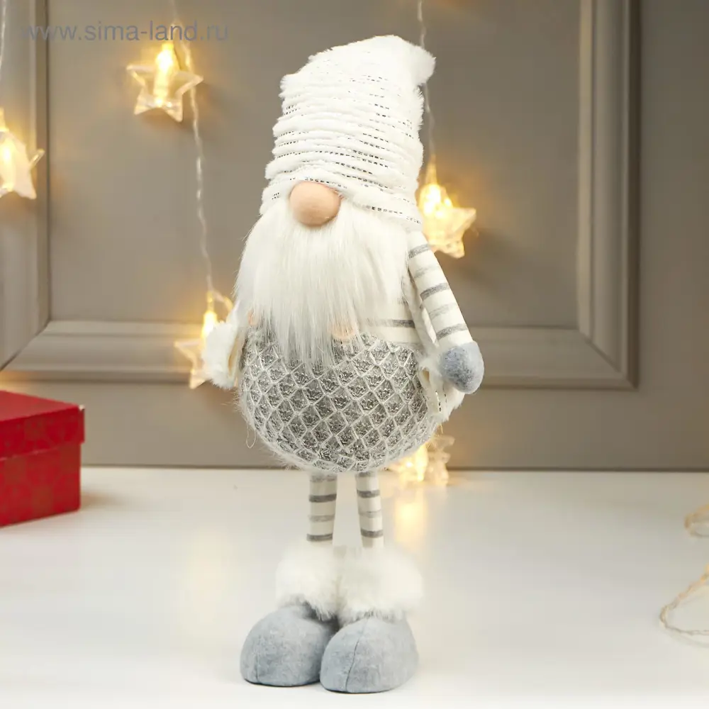 Фото 5 Фигура декоративная Дед мороз 4822659 Simaland 48 см цвет серый/серебристый